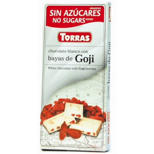 Tablette Chocolat Blanc et Baies de Gogi Sans Sucre