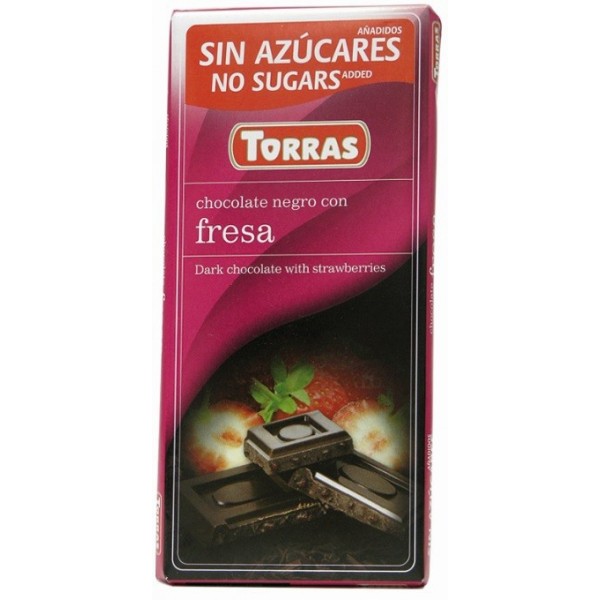 Tablette Chocolat Noir et Fraises Sans Sucre