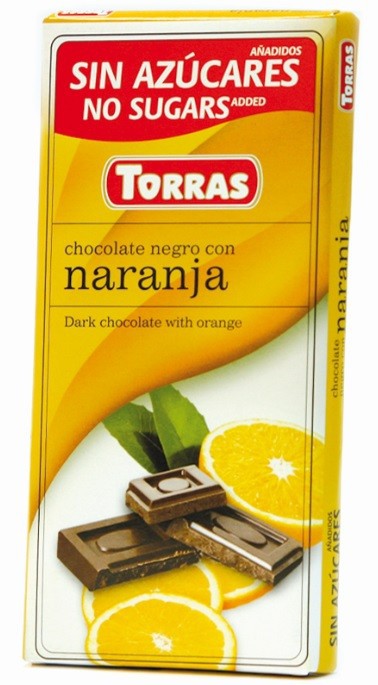 Chocolat Noir Sans Sucre Ajouté 72% Cacao 75 Gr Torras