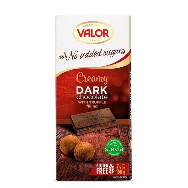 Tablette Chocolat Pur et Mousse de Truffe Sans Sucre avec Édulcorant pour Diabétique V 